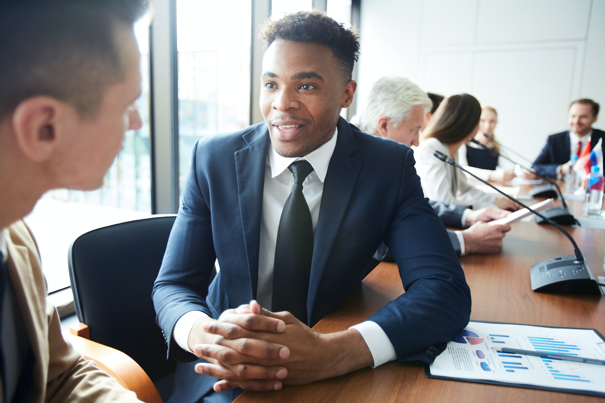 African-American Businessman at Meeting